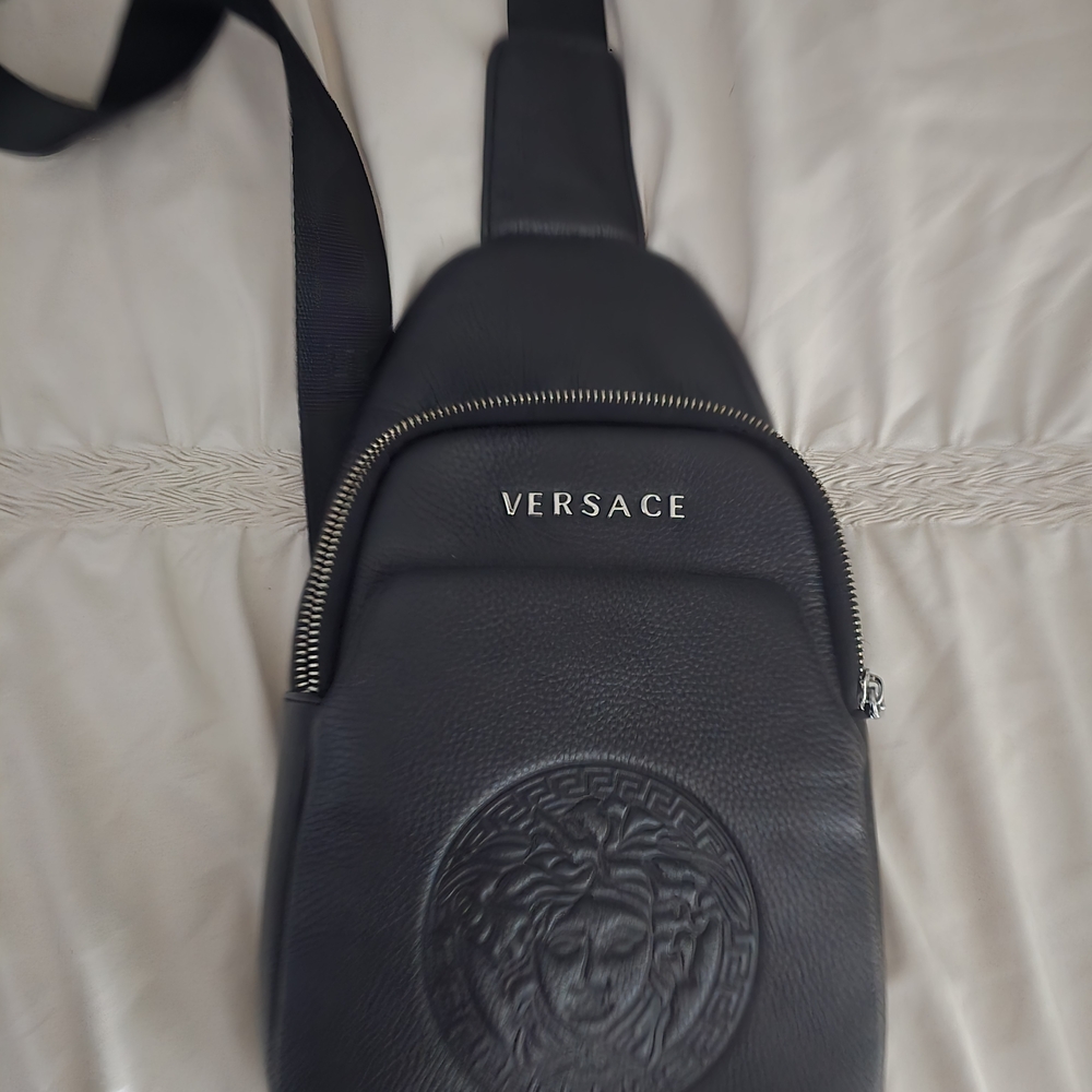 Black Leather Men/women Bag